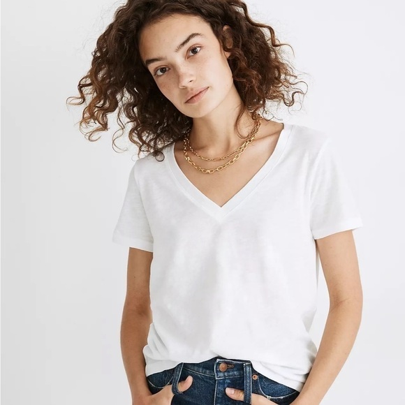 Madewell whisper cotton vneck tee shirt - Picture 1 of 5